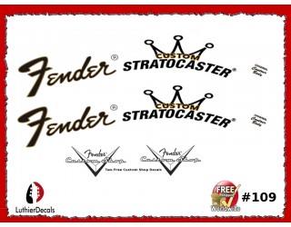 Fender Decal Stratocaster Headstock Guitar #109